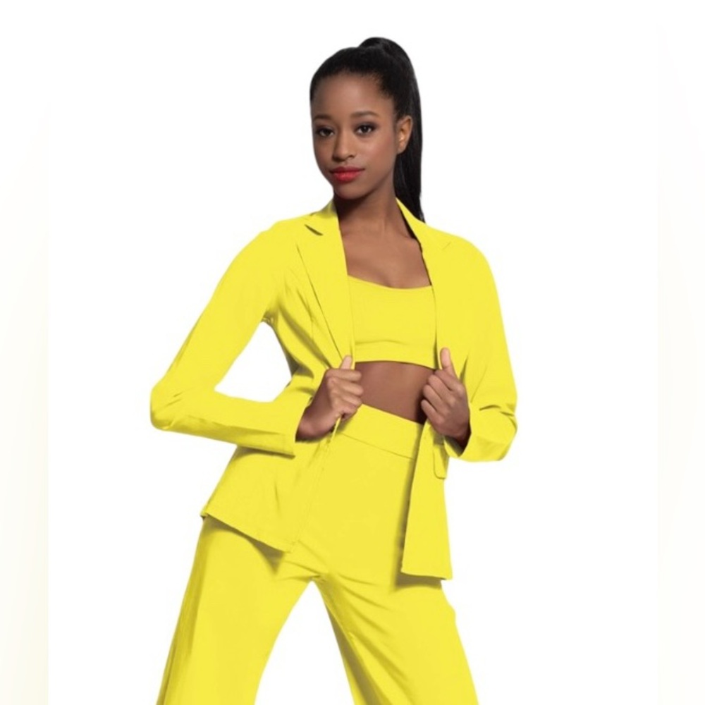 Mixify by Weissman Canary Yellow Stretch Blazer for Dance Adult Medium